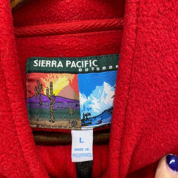 Sierra Pacific Vest Women L Large Red Snowmen High Neck Full Zip Fleece - Picture 7 of 9